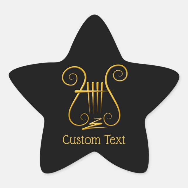 Golden Lyre Star Sticker (Front)