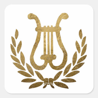 Golden Lyre tote Square Sticker