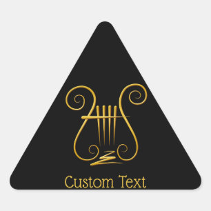 Golden Lyre Triangle Sticker