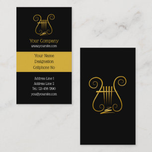 Golden Lyre Vertical Business Card