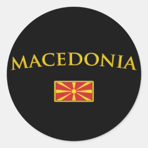 Golden Macedonia Classic Round Sticker