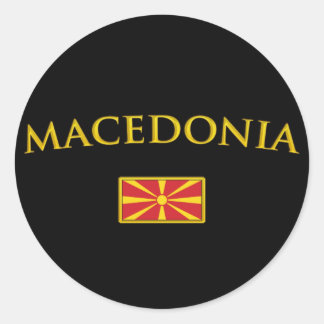 Golden Macedonia Classic Round Sticker