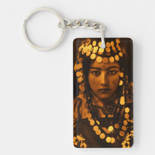 Golden Maghreb Ouled Naïl Berber Girl Female Woman Key Ring