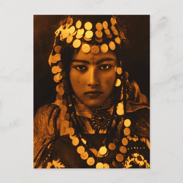 Golden Maghreb Ouled Naïl Berber Girl Female Woman Postcard (Front)