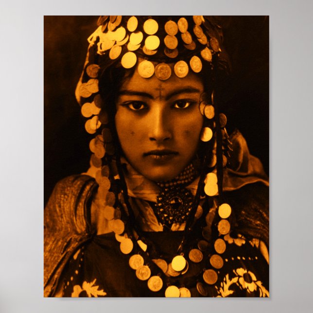 Golden Maghreb Ouled Naïl Berber Girl Female Woman Poster (Front)