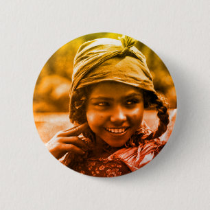 Golden Maghreb Tunisian Djerba girl woman Button