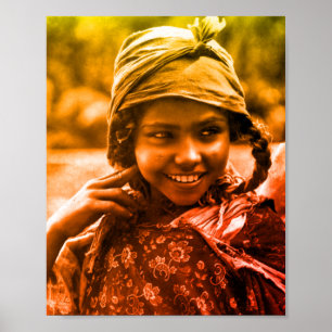 Golden Maghreb Tunisian Djerba girl woman Poster