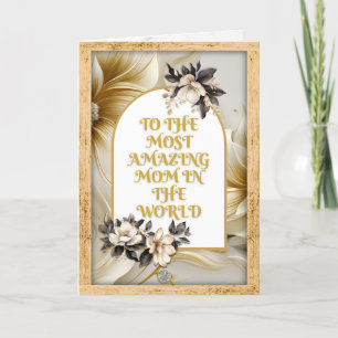 Golden Magnolia Most Amazing Mum Holiday Card