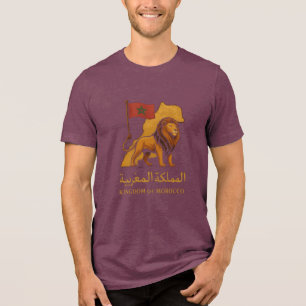 "Golden Majesty of Morocco   Lion & Arabic Kingdom Tri-Blend Shirt