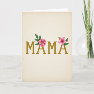 Golden Mama Floral Art Card