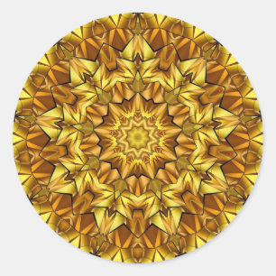 Golden Mandala Antique Abstract Design-63495 Classic Round Sticker