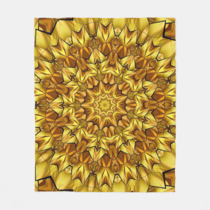Golden Mandala Antique Abstract Design-63495 Fleece Blanket