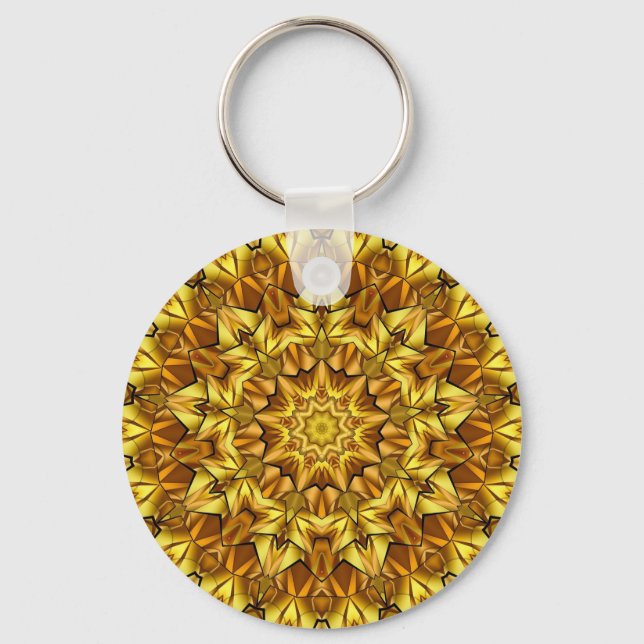 Golden Mandala Antique Abstract Design-63495 Key Ring (Front)
