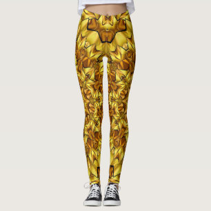 Golden Mandala Antique Abstract Design-63495 Leggings