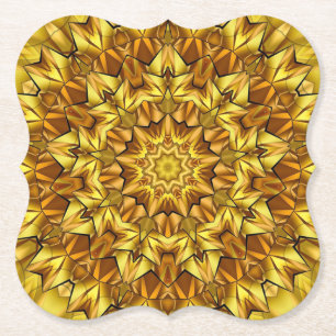 Golden Mandala Antique Abstract Design-63495 Paper Coaster