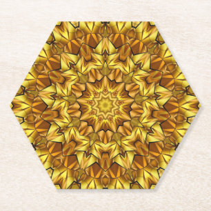 Golden Mandala Antique Abstract Design-63495 Paper Coaster