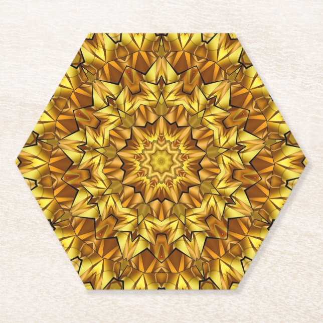 Golden Mandala Antique Abstract Design-63495 Paper Coaster (Front)