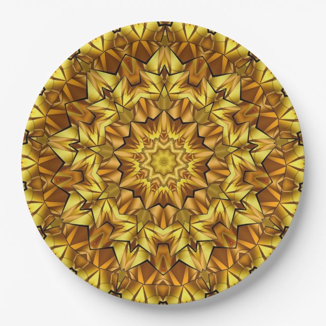 Golden Mandala Antique Abstract Design-63495 Paper Plate (Front)