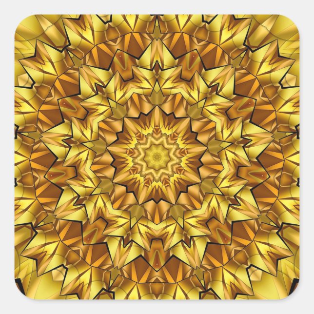 Golden Mandala Antique Abstract Design-63495 Square Sticker (Front)