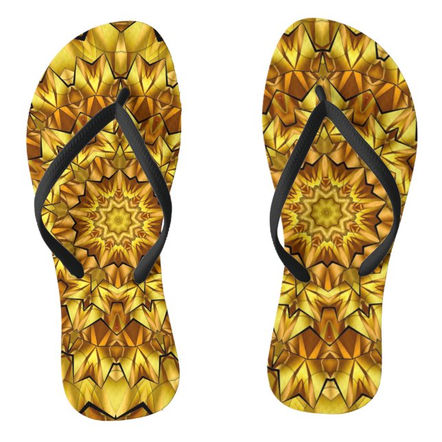 Golden Mandala Antique Abstract Design-63495 Thongs (Footbed)