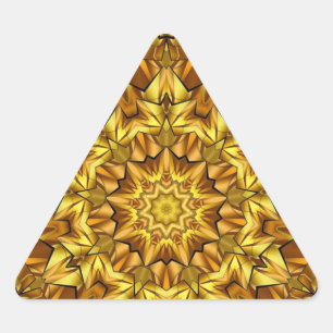 Golden Mandala Antique Abstract Design-63495 Triangle Sticker
