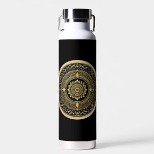Golden Mandala Art Water Bottle