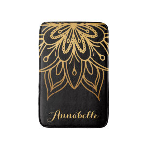 Golden Mandala Bath Mat