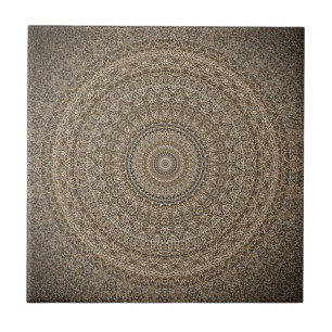 Golden Mandala Ceramic Tile