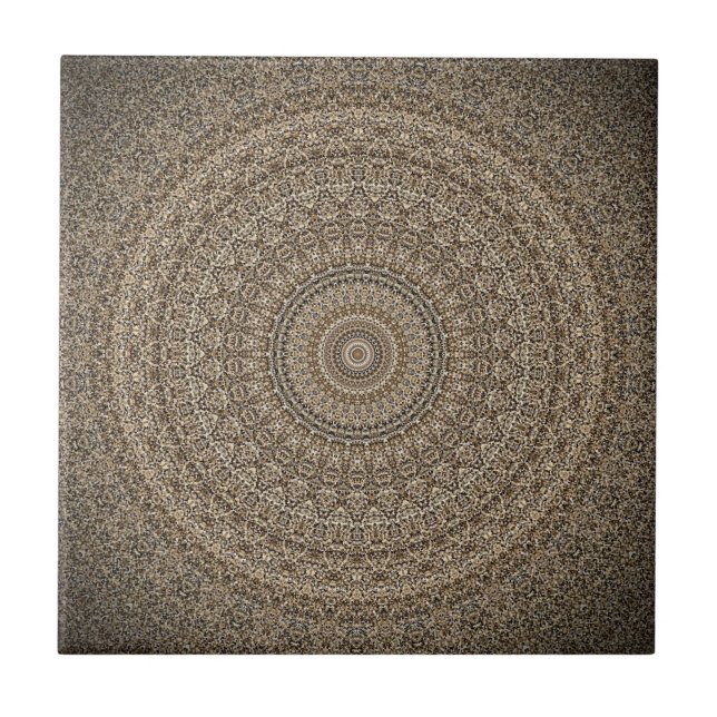 Golden Mandala Ceramic Tile (Front)