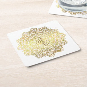 Golden Mandala Cho Ku Rei Reiki Symbol Coasters