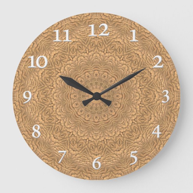 Golden mandala. "Golden Sand". Large Clock (Front)