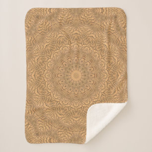 Golden mandala. "Golden Sand".  Sherpa Blanket