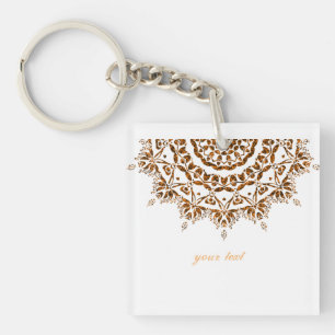 Golden mandala key ring