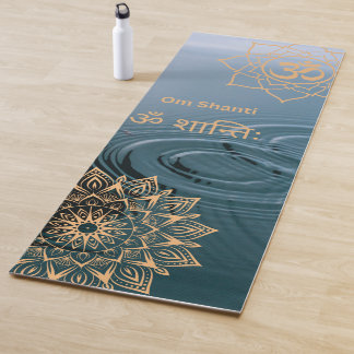 Golden Mandala Om Shanti Meditation Yoga Mat