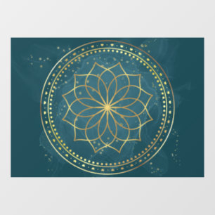 Golden Mandala on Teal 