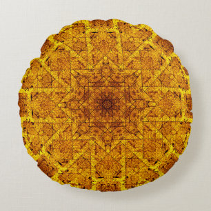 Golden Mandala Round Cushion
