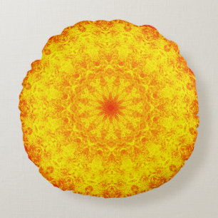 Golden Mandala Round Cushion