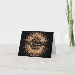 Golden mandala thank you card