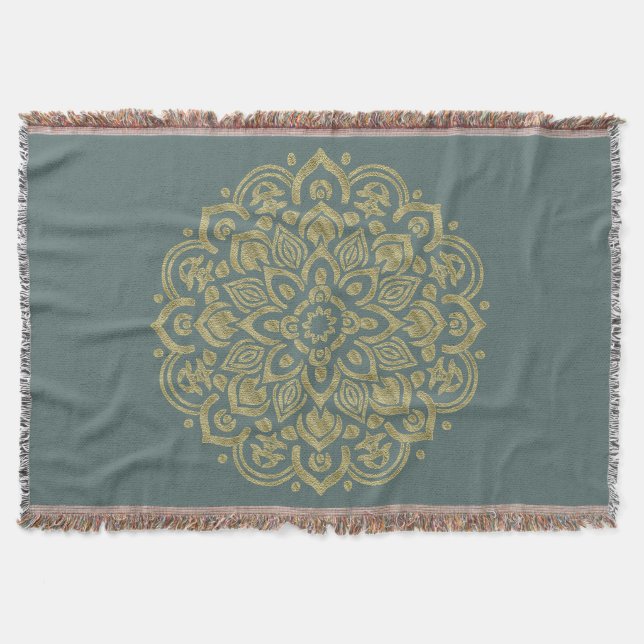 Golden Mandala - Throw Blanket (Front)