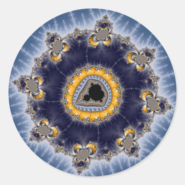 Golden Mandelbrot - Fractal Classic Round Sticker (Front)
