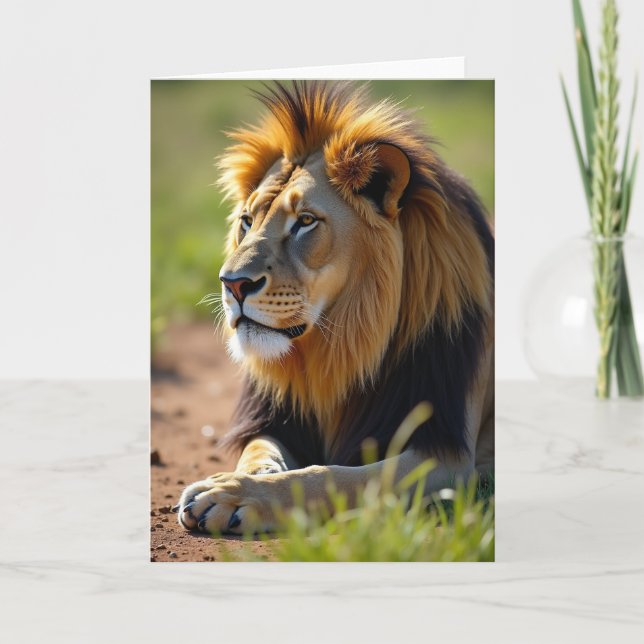 Golden Mane Fathers Day Card (Front)