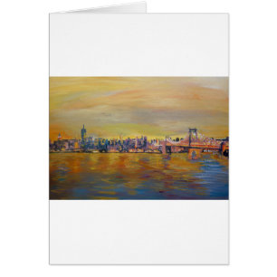 Golden Manhattan Skyline With One Trade Cent