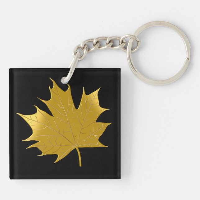 Golden maple leaf key ring (Back)