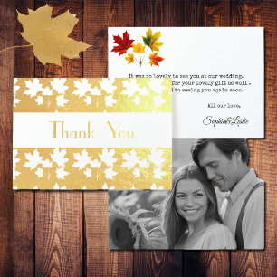 golden maple pattern - elegant leaf motifs foil card