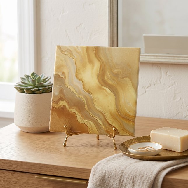 Golden Marble Agate Ceramic Tile (Creator Uploaded)