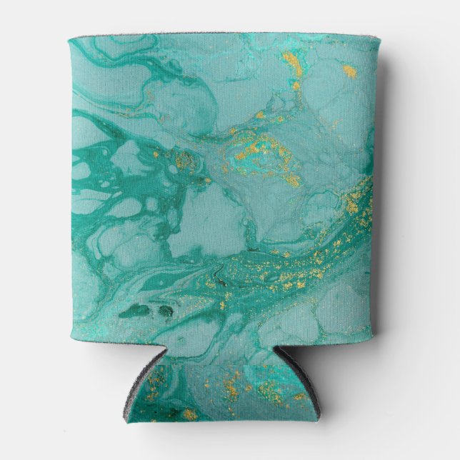 Golden Marble: Artistic Texture Can Cooler (Front)