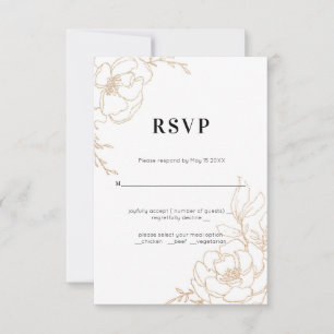 Golden Marble Elegance RSVP Card