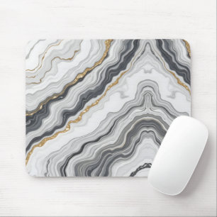Golden Marble Fluid Mouse Pad