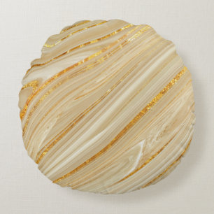 Golden marble: luxurious texture background. round cushion