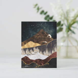 Golden Marble Mountain Under Starry Sky Postcard